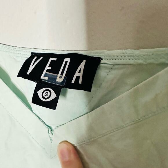 VEDA Summer Pastel Fiesta Orange Colorblock Sleeveless Shift Dress Size Small - Picture 9 of 9